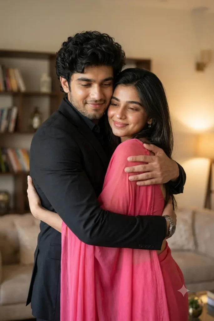 Couple hug prompt for gemini AI