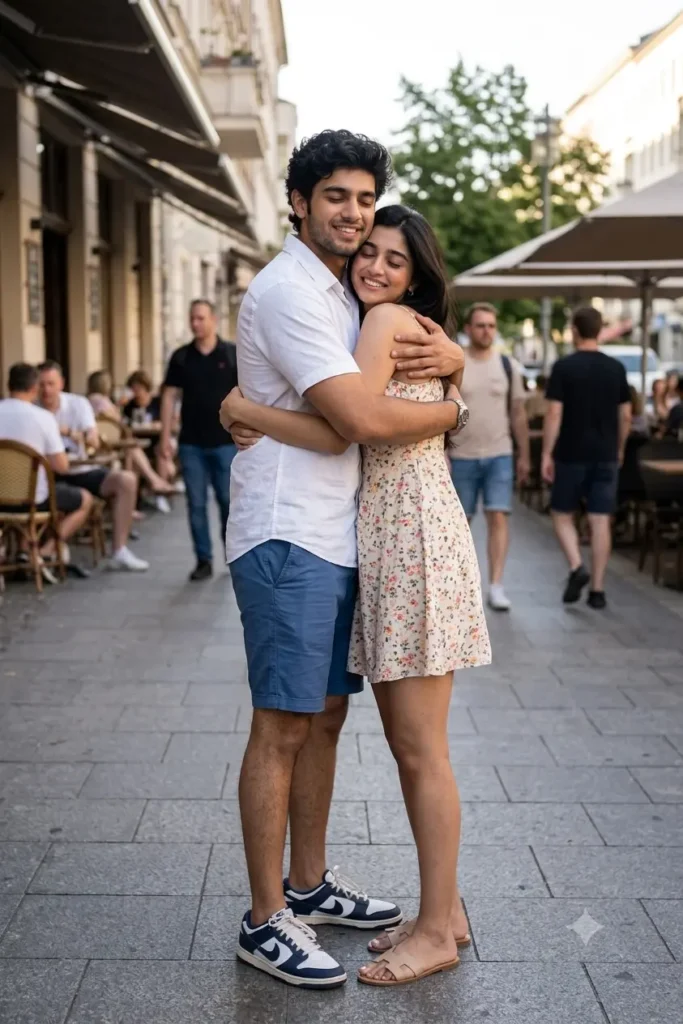 Couple hug prompt for gemini AI
